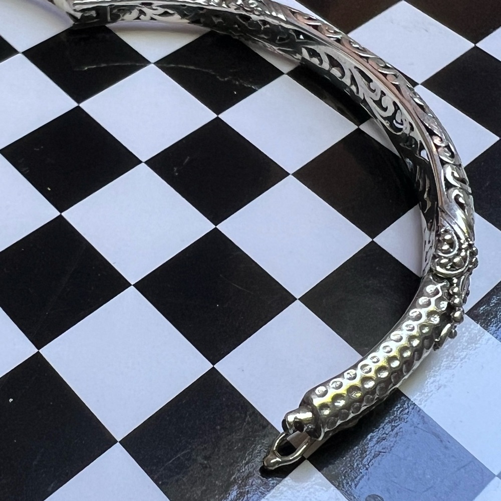 SARDA Sterling Silver 🩶 Filigree Bangle Bracelet - Picture 11 of 17